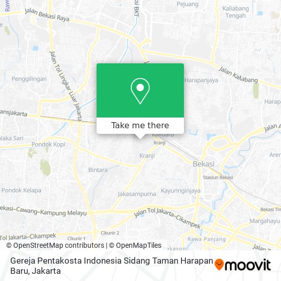 Gereja Pentakosta Indonesia Sidang Taman Harapan Baru map