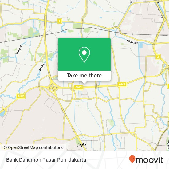 Bank Danamon Pasar Puri map
