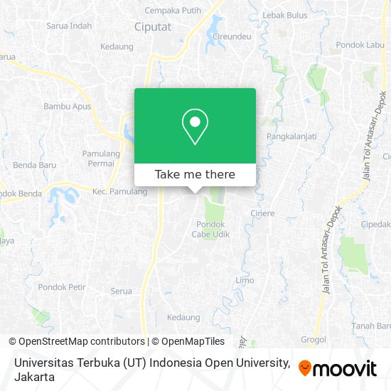 Universitas Terbuka (UT) Indonesia Open University map