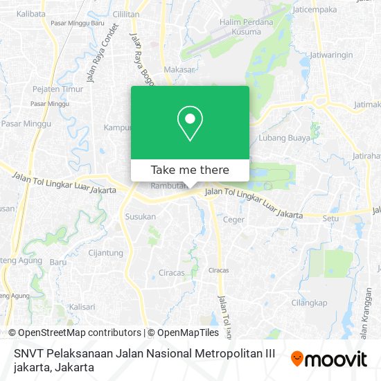 SNVT Pelaksanaan Jalan Nasional Metropolitan III jakarta map
