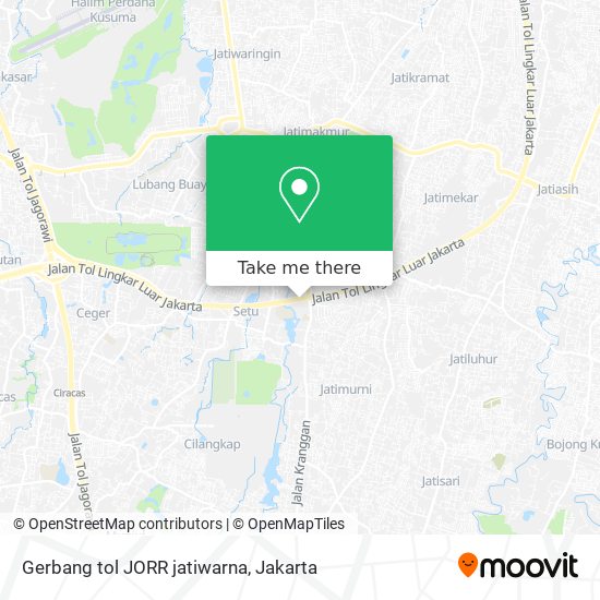 Gerbang tol JORR jatiwarna map