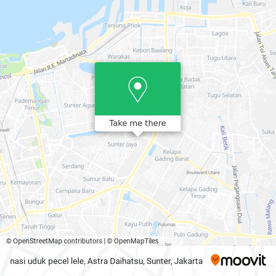 nasi uduk pecel lele, Astra Daihatsu, Sunter map