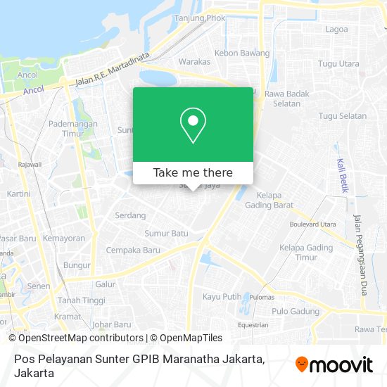 Pos Pelayanan Sunter GPIB Maranatha Jakarta map
