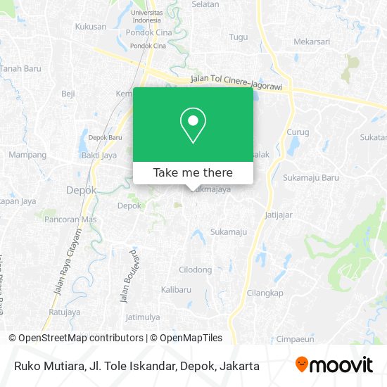 Ruko Mutiara, Jl. Tole Iskandar, Depok map