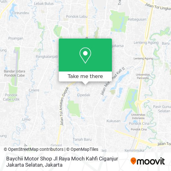 Baychii Motor Shop Jl Raya Moch Kahfi Ciganjur Jakarta Selatan map