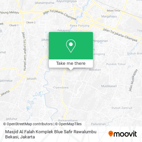 Masjid Al Falah Komplek Blue Safir Rawalumbu Bekasi map