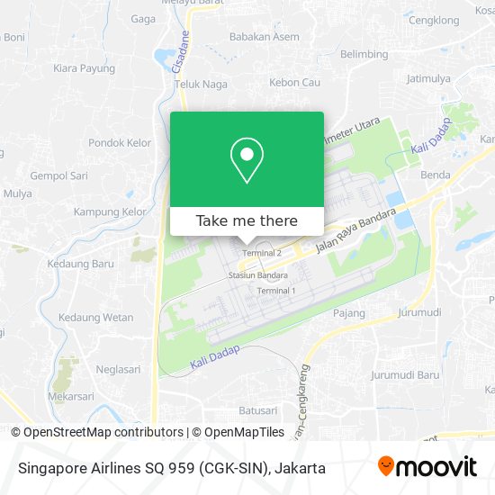 Singapore Airlines SQ 959 (CGK-SIN) map