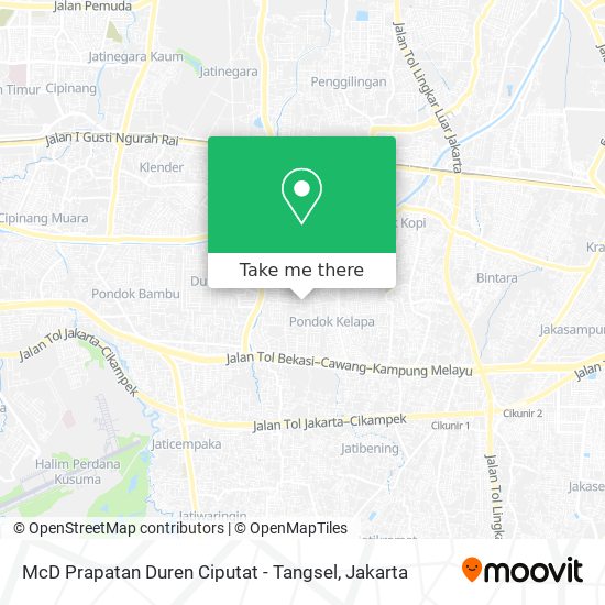 McD Prapatan Duren Ciputat - Tangsel map