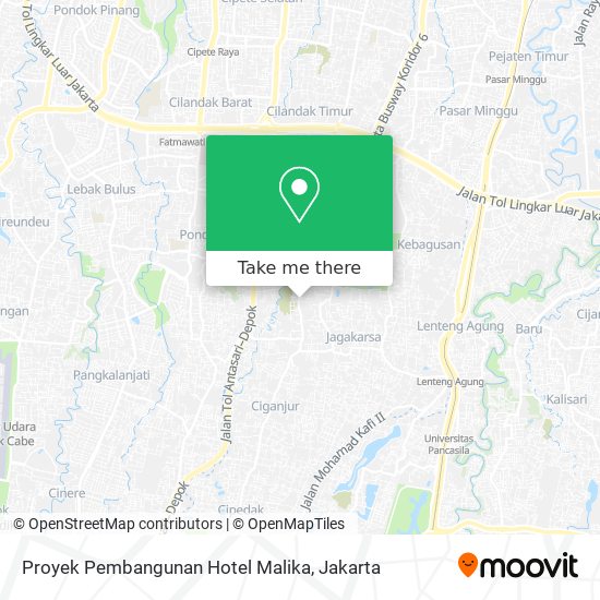 Proyek Pembangunan Hotel Malika map