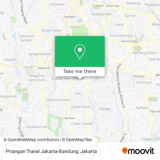 Priangan Travel Jakarta-Bandung map