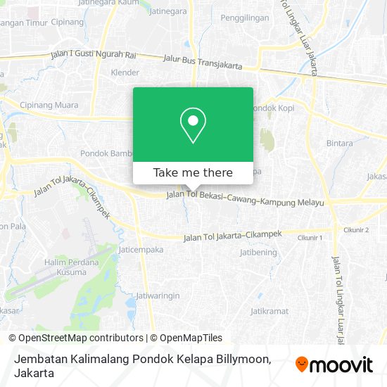 Jembatan Kalimalang Pondok Kelapa Billymoon map