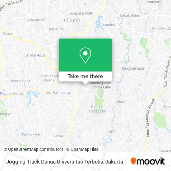 Jogging Track Danau Universitas Terbuka map