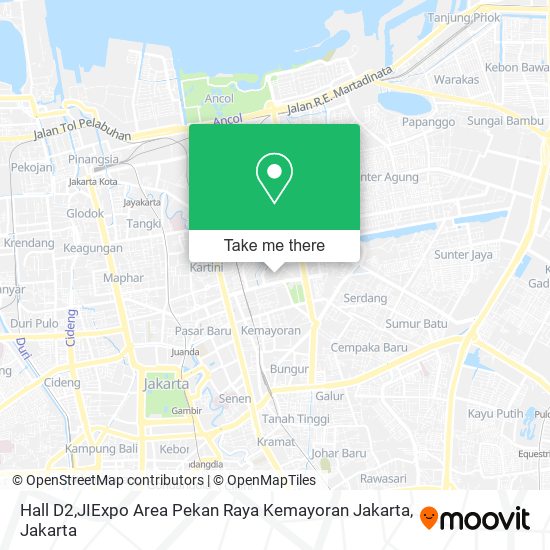 Hall D2,JIExpo Area Pekan Raya Kemayoran Jakarta map