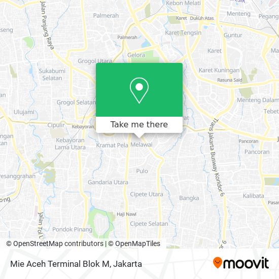 Mie Aceh Terminal Blok M map