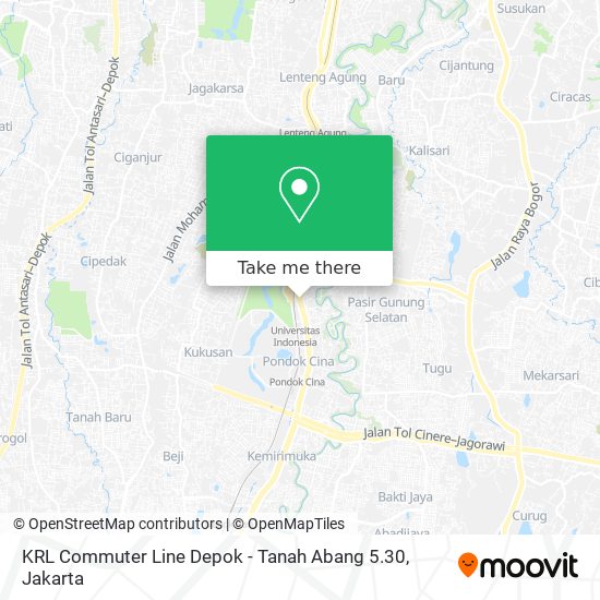 KRL Commuter Line Depok - Tanah Abang 5.30 map