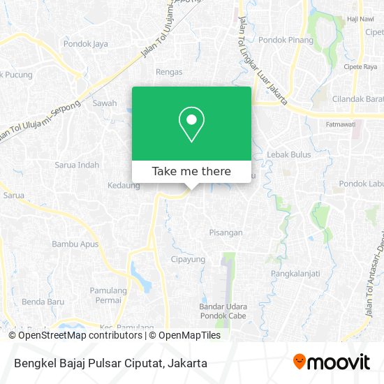 Bengkel Bajaj Pulsar Ciputat map