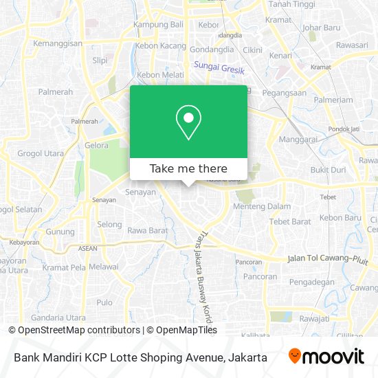 Bank Mandiri KCP Lotte Shoping Avenue map