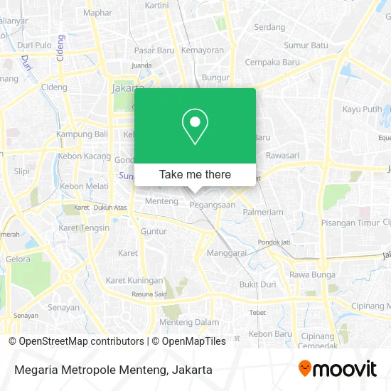 Megaria Metropole Menteng map