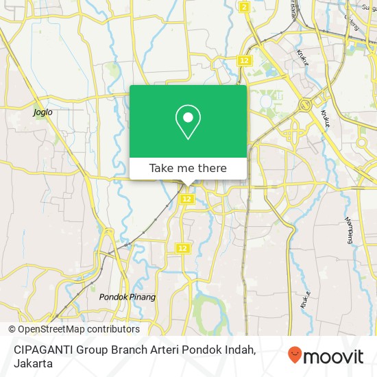 CIPAGANTI Group Branch Arteri Pondok Indah map