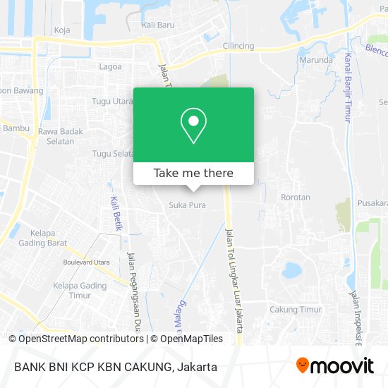 BANK BNI KCP KBN CAKUNG map