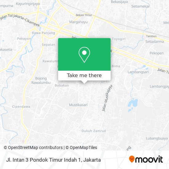 Jl. Intan 3 Pondok Timur Indah 1 map