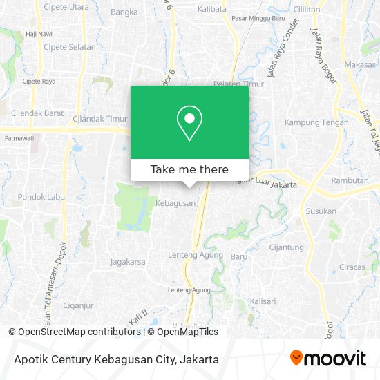 Apotik Century Kebagusan City map