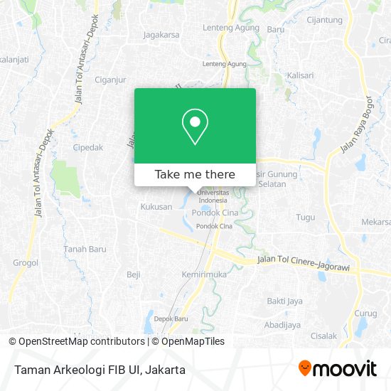 Taman Arkeologi FIB UI map