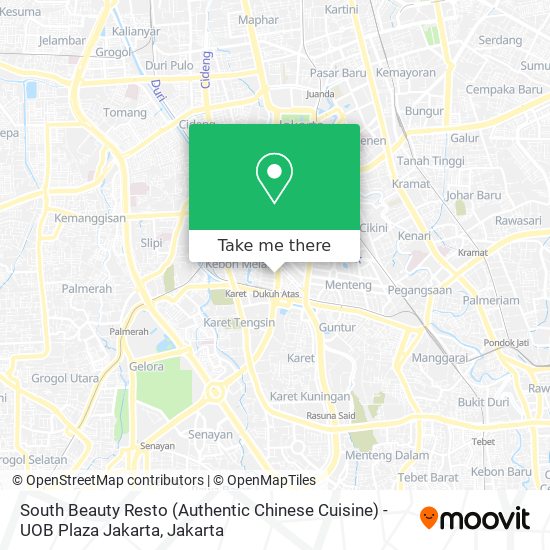 South Beauty Resto (Authentic Chinese Cuisine) - UOB Plaza Jakarta map