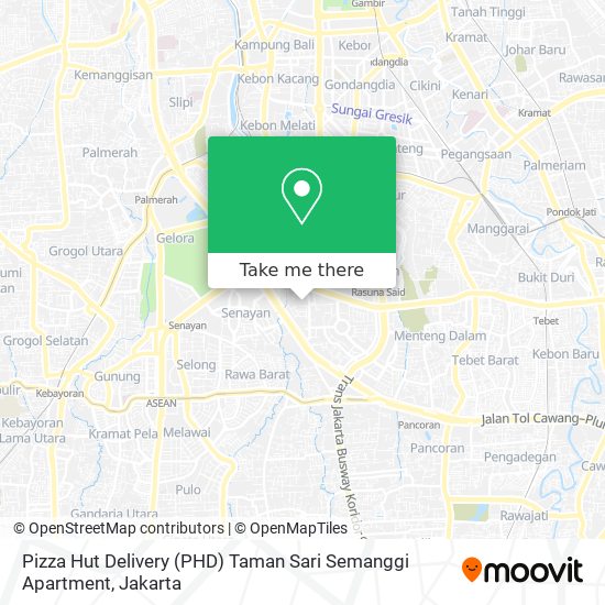 Pizza Hut Delivery (PHD) Taman Sari Semanggi Apartment map
