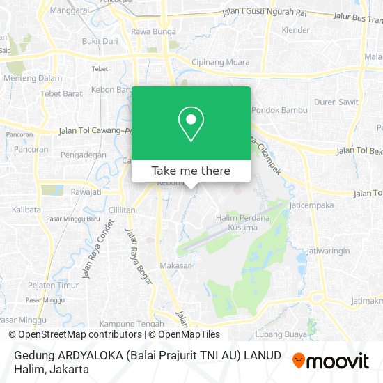 Gedung ARDYALOKA (Balai Prajurit TNI AU) LANUD Halim map