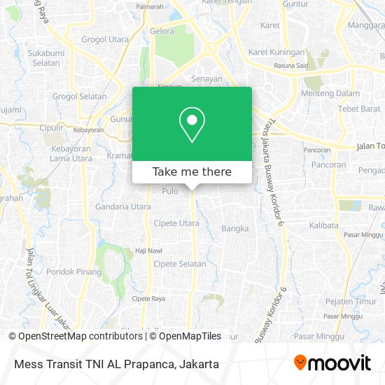Mess Transit TNI AL Prapanca map