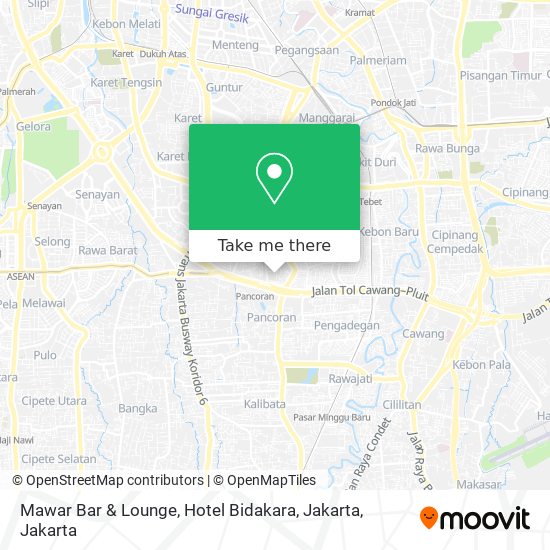 Mawar Bar & Lounge, Hotel Bidakara, Jakarta map