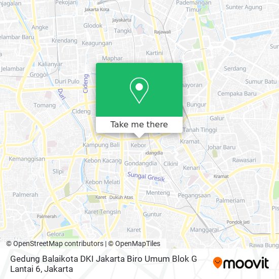 Gedung Balaikota DKI Jakarta Biro Umum Blok G Lantai 6 map