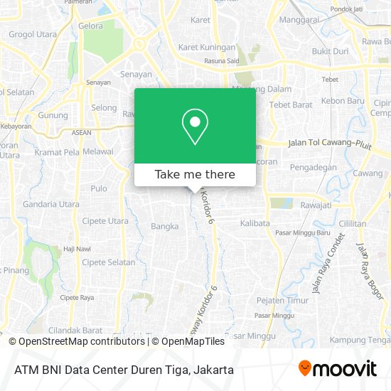 ATM BNI Data Center Duren Tiga map