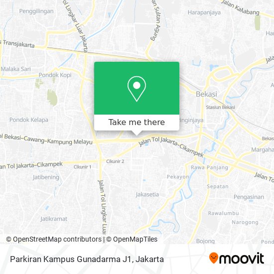 Parkiran Kampus Gunadarma J1 map