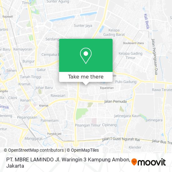 PT. MBRE LAMINDO  Jl. Waringin 3 Kampung Ambon map