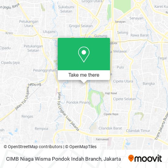 CIMB Niaga Wisma Pondok Indah Branch map