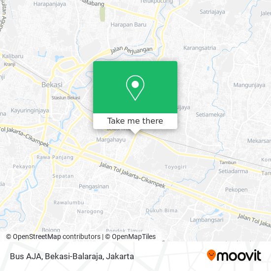 Bus AJA, Bekasi-Balaraja map