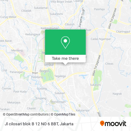 Jl cilosari blok B 12 NO 6 BBT map