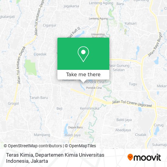 Teras Kimia, Departemen Kimia Universitas Indonesia map