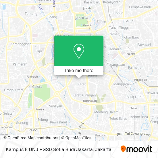 Kampus E UNJ PGSD Setia Budi Jakarta map