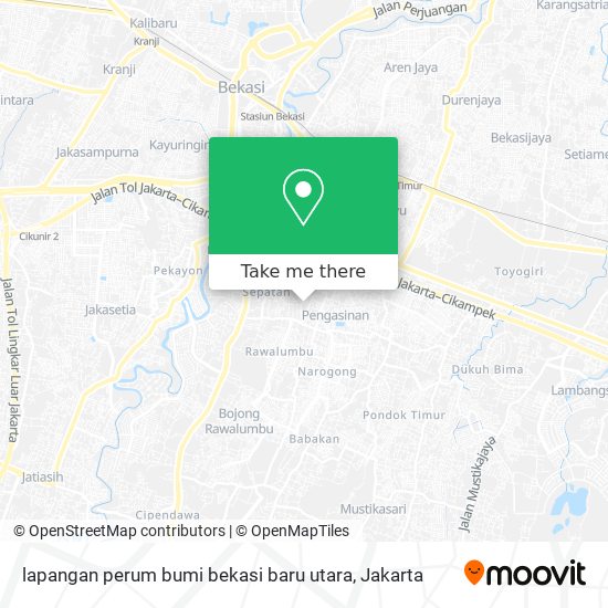 lapangan perum bumi bekasi baru utara map