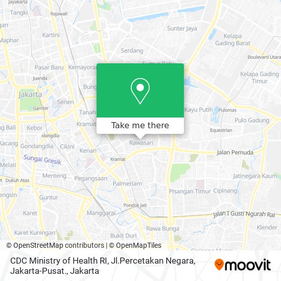 CDC Ministry of Health RI, Jl.Percetakan Negara, Jakarta-Pusat. map