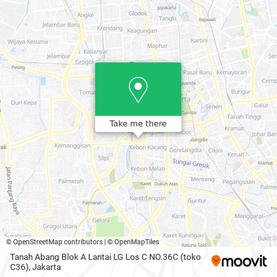 Tanah Abang Blok A Lantai LG Los C NO.36C (toko C36) map