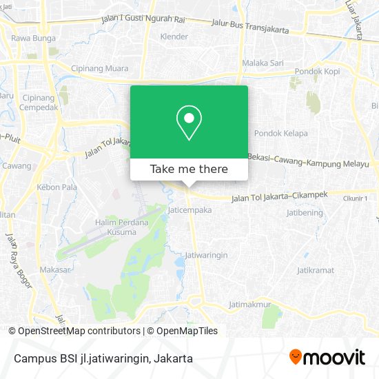 Campus BSI jl.jatiwaringin map