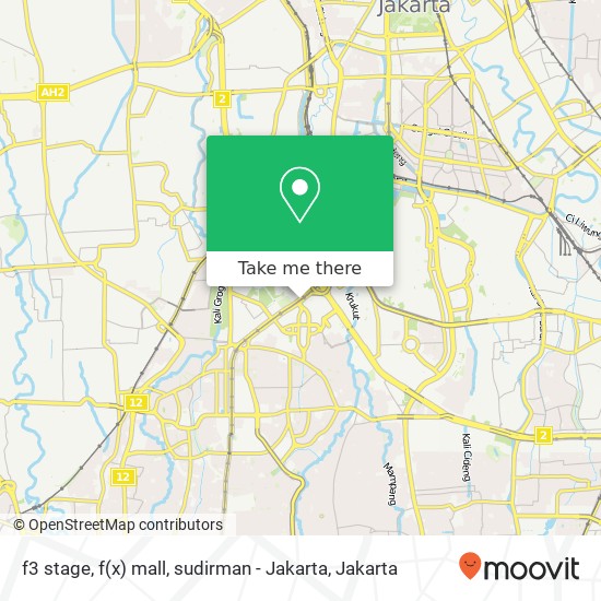 f3 stage, f(x) mall, sudirman - Jakarta map