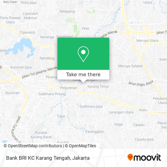 Bank BRI KC Karang Tengah map