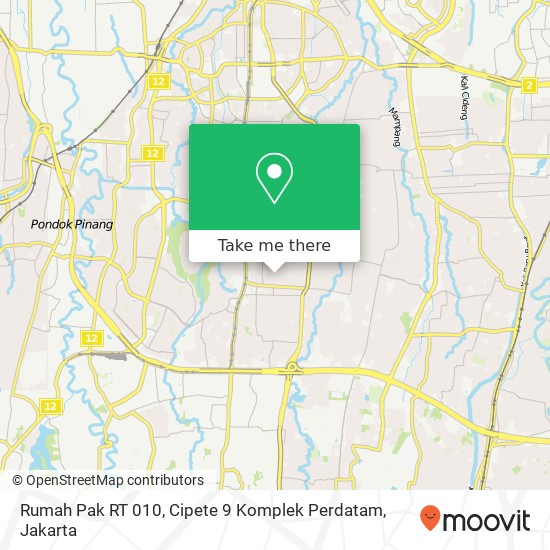 Rumah Pak RT 010, Cipete 9 Komplek Perdatam map