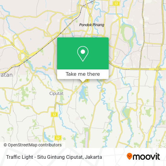 Traffic Light - Situ Gintung Ciputat map
