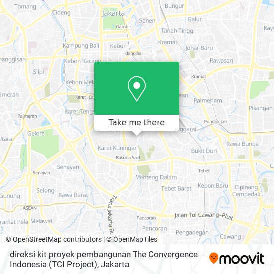 direksi kit proyek pembangunan The Convergence Indonesia (TCI Project) map
